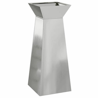 Gartenpfeiler-Planter mit Schale 40x40x100 cm aus verzinktem Stahl
