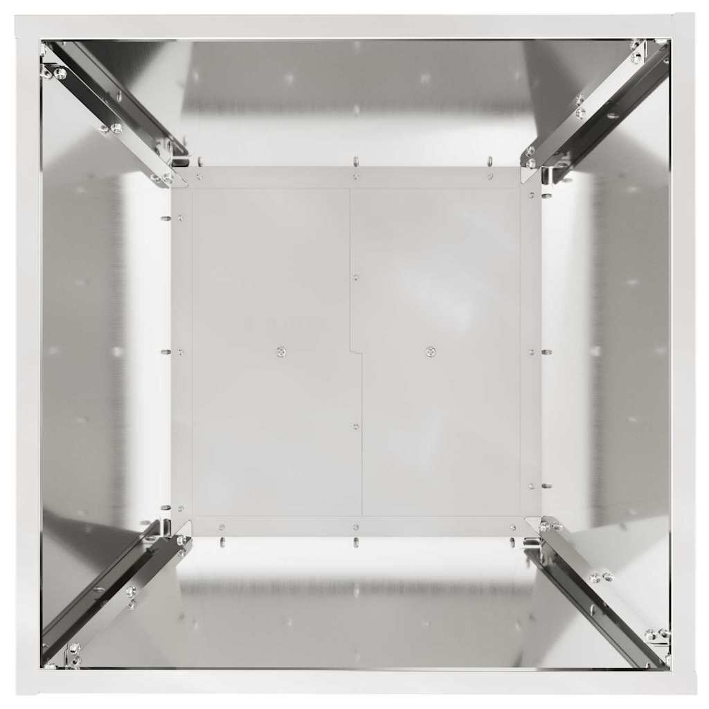 Gartenpfeiler-Planter mit Schale 40x40x100 cm aus verzinktem Stahl