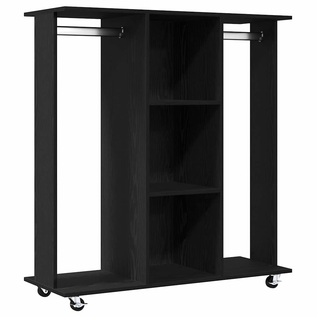 Kleiderschrank mit Regal Schwarz Eichen-Optik 102 x 38 x 110 cm