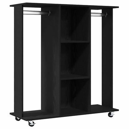 Kleiderschrank mit Regal Schwarz Eichen-Optik 102 x 38 x 110 cm