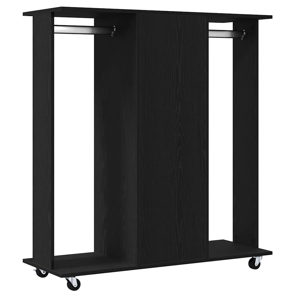 Kleiderschrank mit Regal Schwarz Eichen-Optik 102 x 38 x 110 cm