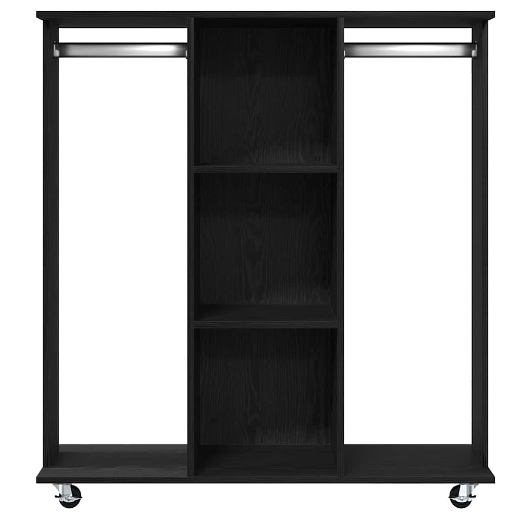 Kleiderschrank mit Regal Schwarz Eichen-Optik 102 x 38 x 110 cm