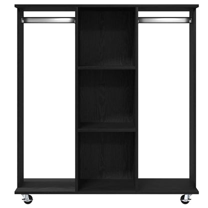 Kleiderschrank mit Regal Schwarz Eichen-Optik 102 x 38 x 110 cm