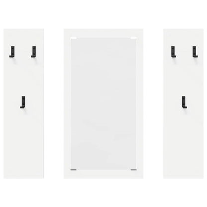 Wandmontierter Kleiderständer mit Spiegel Weiß 96 x 1.5 x 90 cm