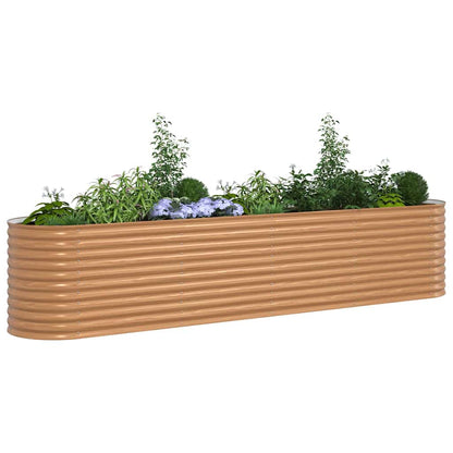 Garten-Hochbeet Braun 400 x 80 x 81 cm Stahl