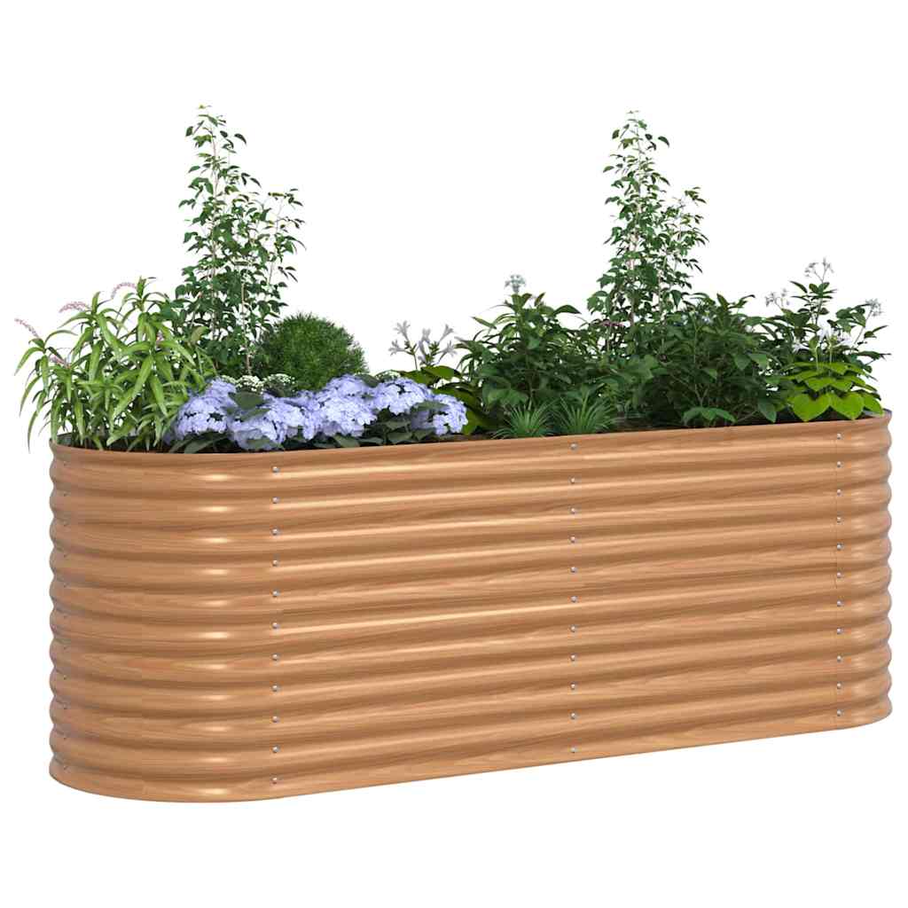 Garten-Hochbeet Braun 240 x 80 x 81 cm Stahl