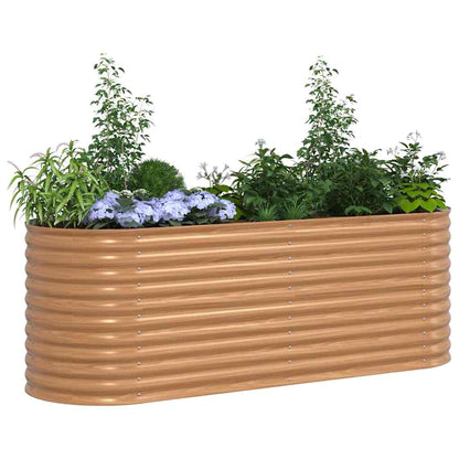 Garten-Hochbeet Braun 240 x 80 x 81 cm Stahl