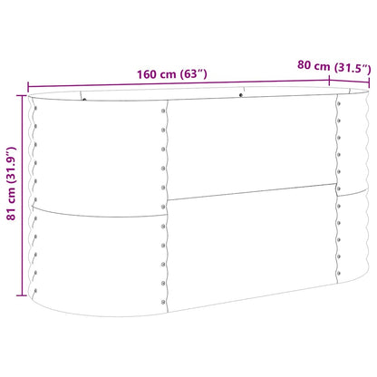 Garten-Hochbeet Braun 160 x 80 x 81 cm Stahl