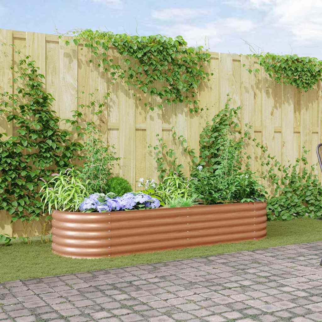 Garten-Hochbeet Braun 240 x 80 x 44 cm Stahl