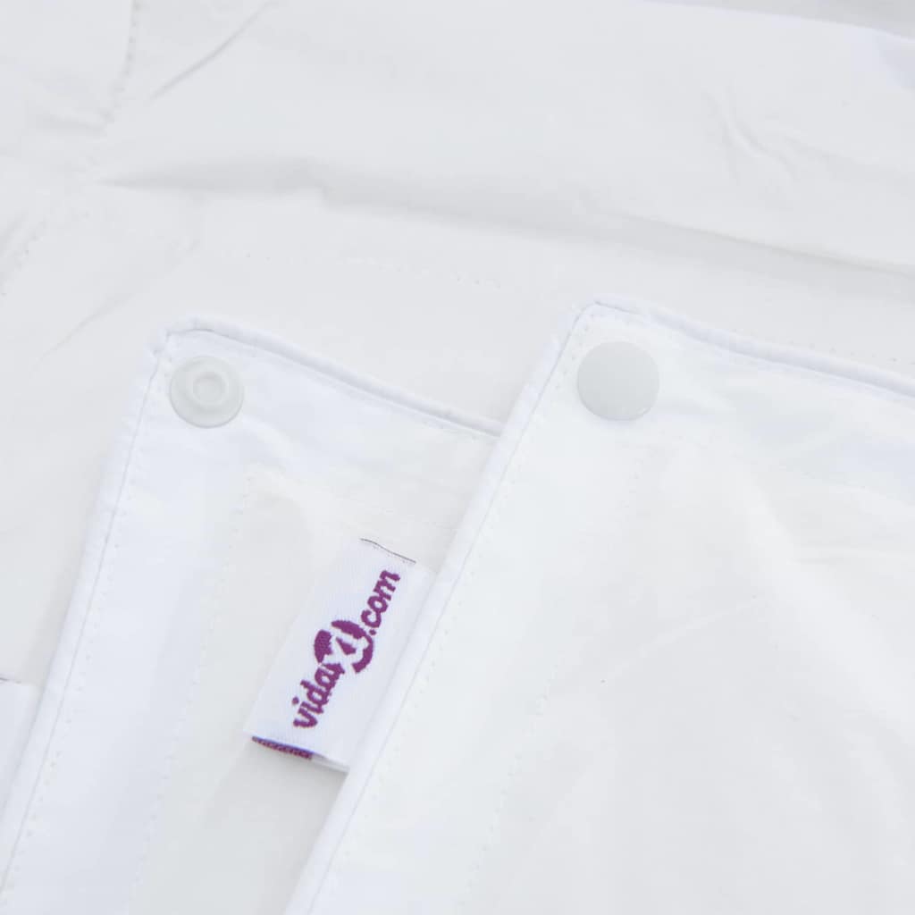 Bettdecken Set mit Kissen 3 pcs Weiß Mikrofaser und Baumwolle