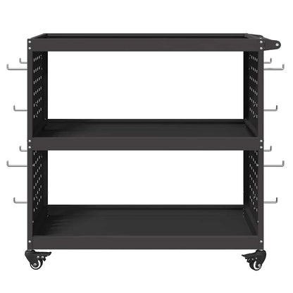 Werkzeugwagen Schwarz 75 x 35 x 73 cm Kaltgewalzter Stahl