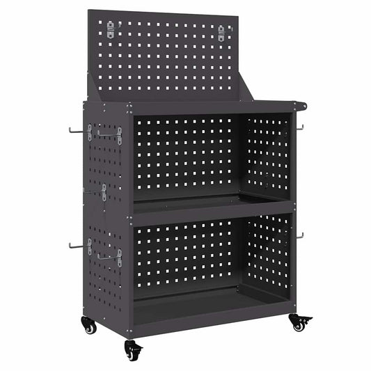 Werkzeugwagen Schwarz 65 x 35 x 111 cm Kaltgewalzter Stahl