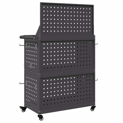 Werkzeugwagen Schwarz 65 x 35 x 111 cm Kaltgewalzter Stahl