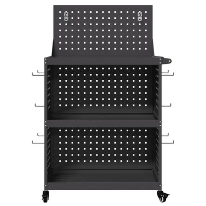 Werkzeugwagen Schwarz 65 x 35 x 111 cm Kaltgewalzter Stahl