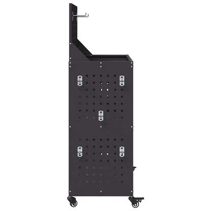 Werkzeugwagen Schwarz 65 x 35 x 111 cm Kaltgewalzter Stahl