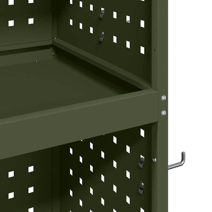 Werkzeugwagen Olivgrün 65 x 35 x 111 cm Kaltgewalzter Stahl