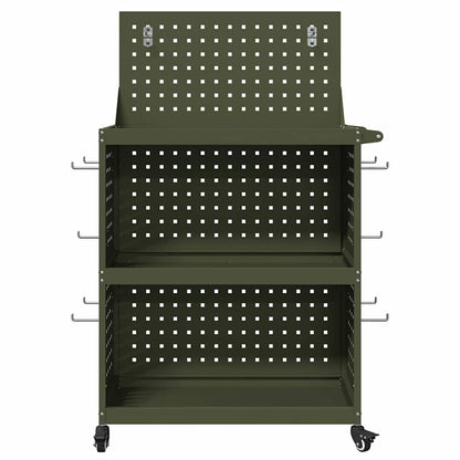 Werkzeugwagen Olivgrün 65 x 35 x 111 cm Kaltgewalzter Stahl