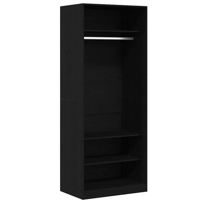 Kleiderschrank Schwarz Eichen-Optik 80 x 50 x 200 cm