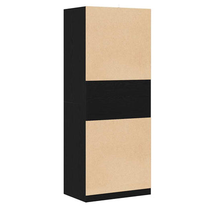 Kleiderschrank Schwarz Eichen-Optik 80 x 50 x 200 cm