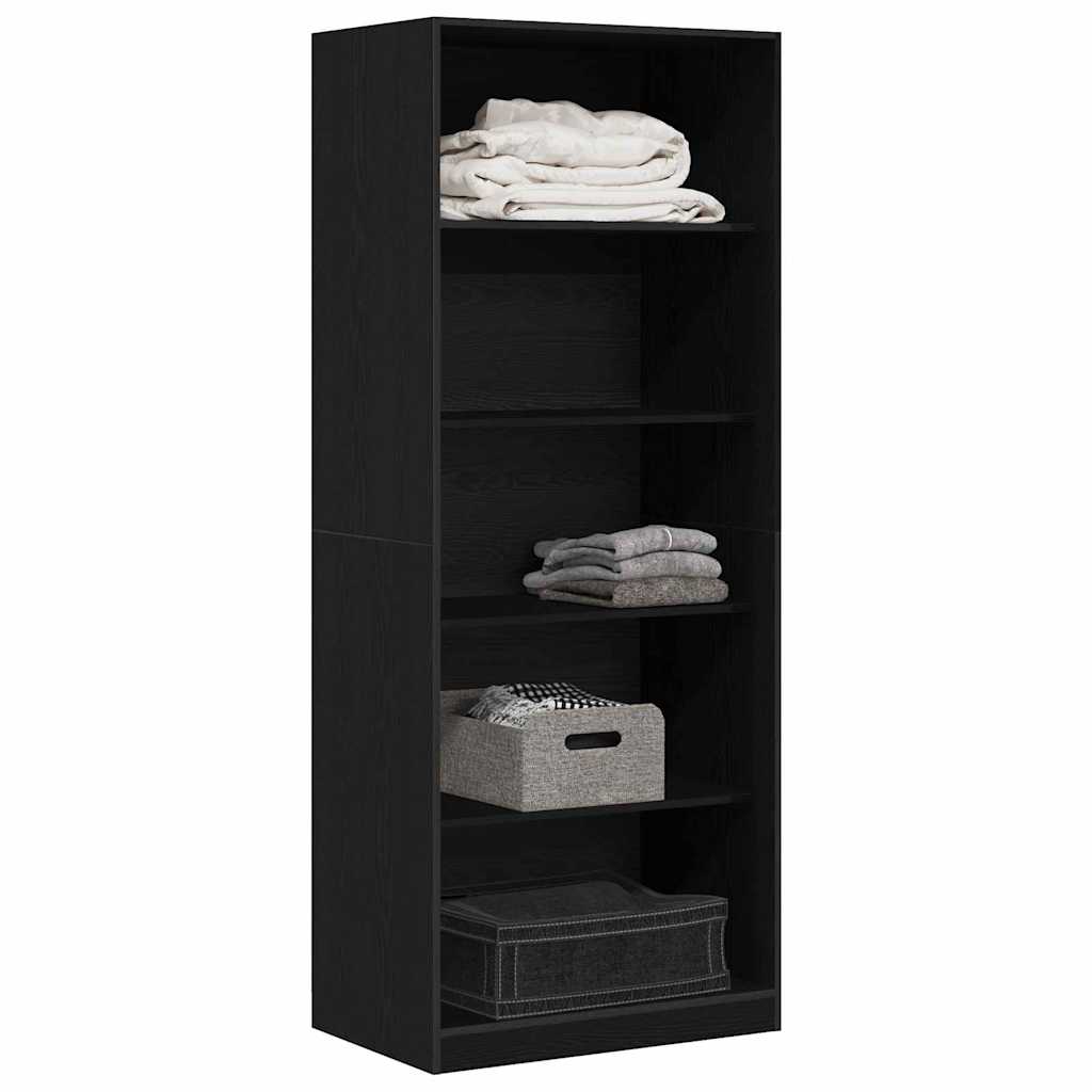 Kleiderschrank mit Regal Schwarz Eichen-Optik 80 x 50 x 200 cm