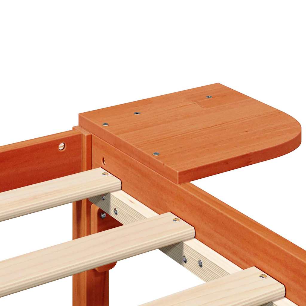 Bettrahmen Wachsbraun 160 x 200 cm Massives Kiefernholz