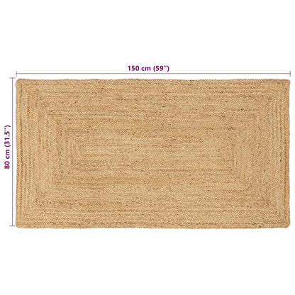 Teppich Beige 80 x 150 cm Jute