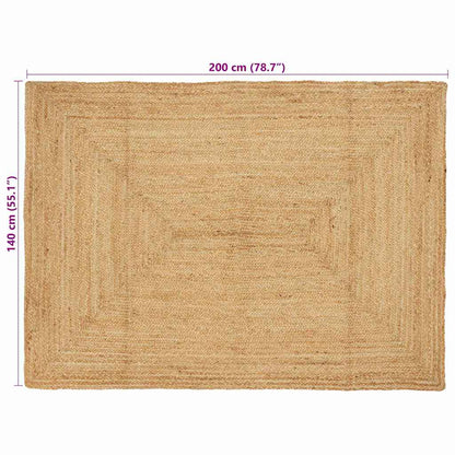 Teppich Beige 140 x 200 cm Jute