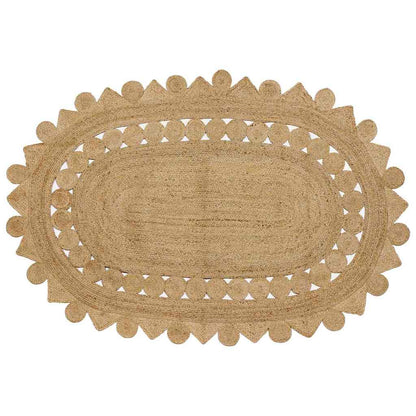 Teppich Beige 152 x 245 cm Jute