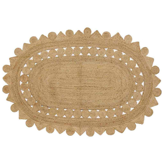 Teppich Beige 152 x 245 cm Jute