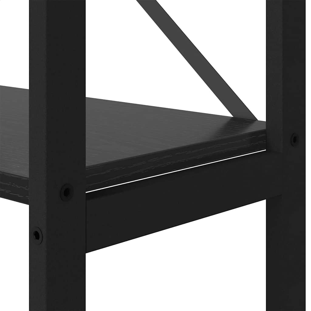 Bücherregal Schwarz Eichen-Optik 40 x 30 x 153 cm Holzwerkstoff