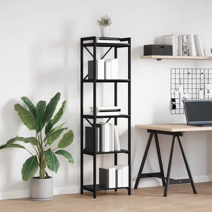 Bücherregal Schwarz Eichen-Optik 40 x 30 x 153 cm Holzwerkstoff