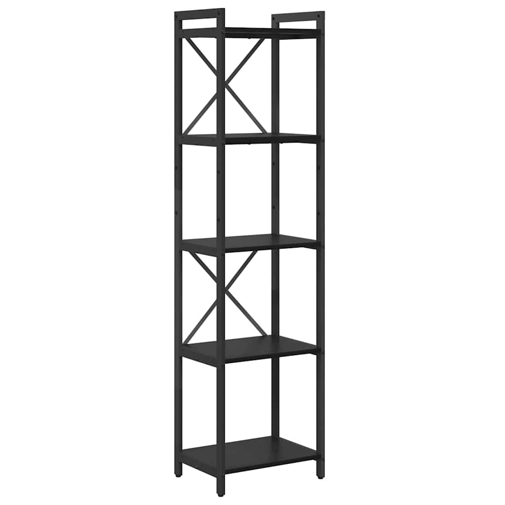 Bücherregal Schwarz Eichen-Optik 40 x 30 x 153 cm Holzwerkstoff