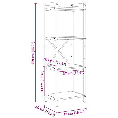 Bücherregal Altholz 40 x 30 x 118 cm Holzwerkstoff
