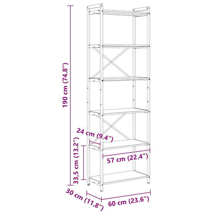Bücherregal Altholz 60 x 30 x 188 cm Holzwerkstoff