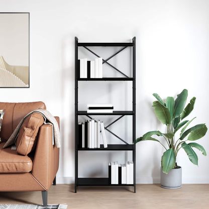 Bücherregal Schwarz Eichen-Optik 60 x 30 x 153 cm Holzwerkstoff