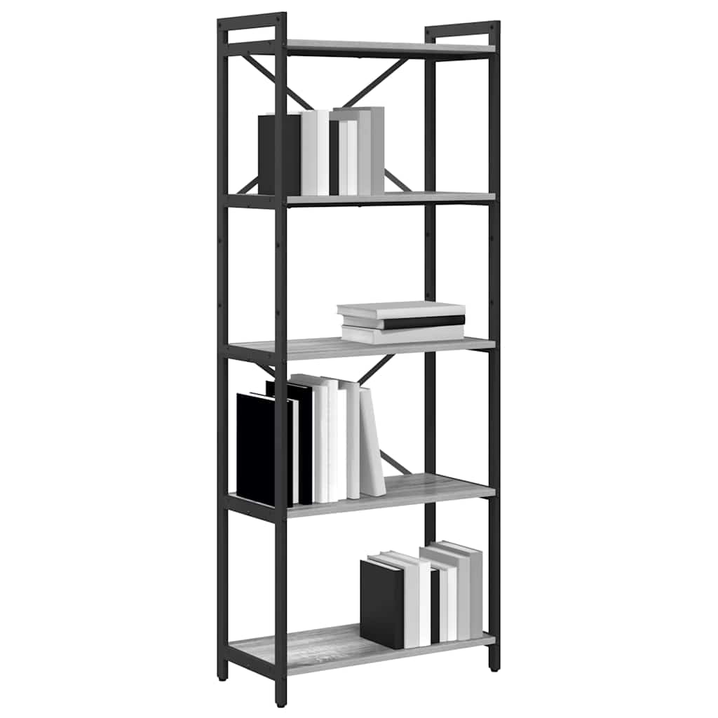 Bücherregal Grau Sonoma 60 x 30 x 153 cm Holzwerkstoff