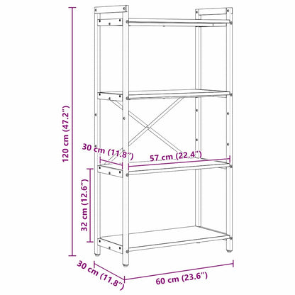 Bücherregal Artisan-Eiche 60 x 30 x 118 cm Holzwerkstoff