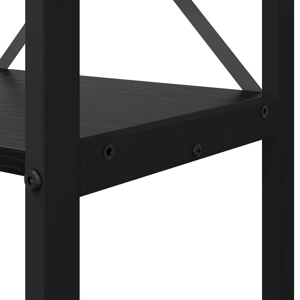 Bücherregal Schwarz Eichen-Optik 80 x 30 x 188 cm Holzwerkstoff