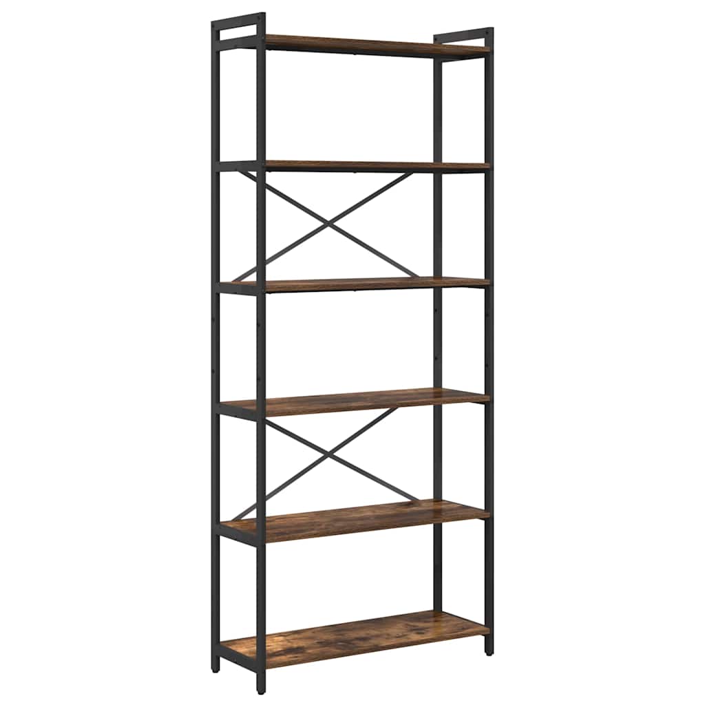 Bücherregal Räuchereiche 80 x 30 x 188 cm Holzwerkstoff