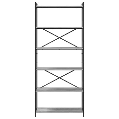 Bücherregal Grau Sonoma 80 x 30 x 188 cm Holzwerkstoff