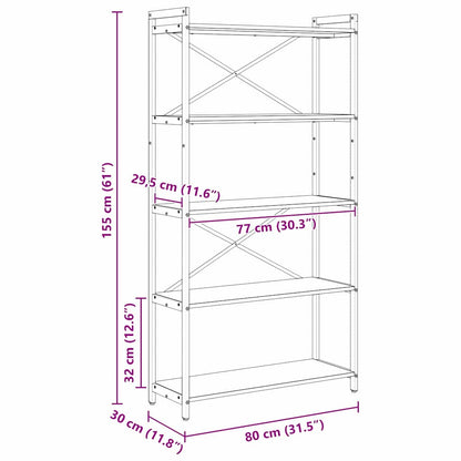 Bücherregal Altholz 80 x 30 x 153 cm Holzwerkstoff