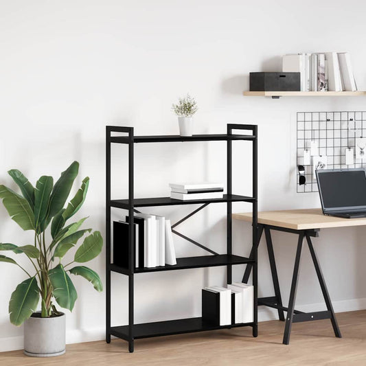 Bücherregal Schwarz Eichen-Optik 80 x 30 x 118 cm Holzwerkstoff