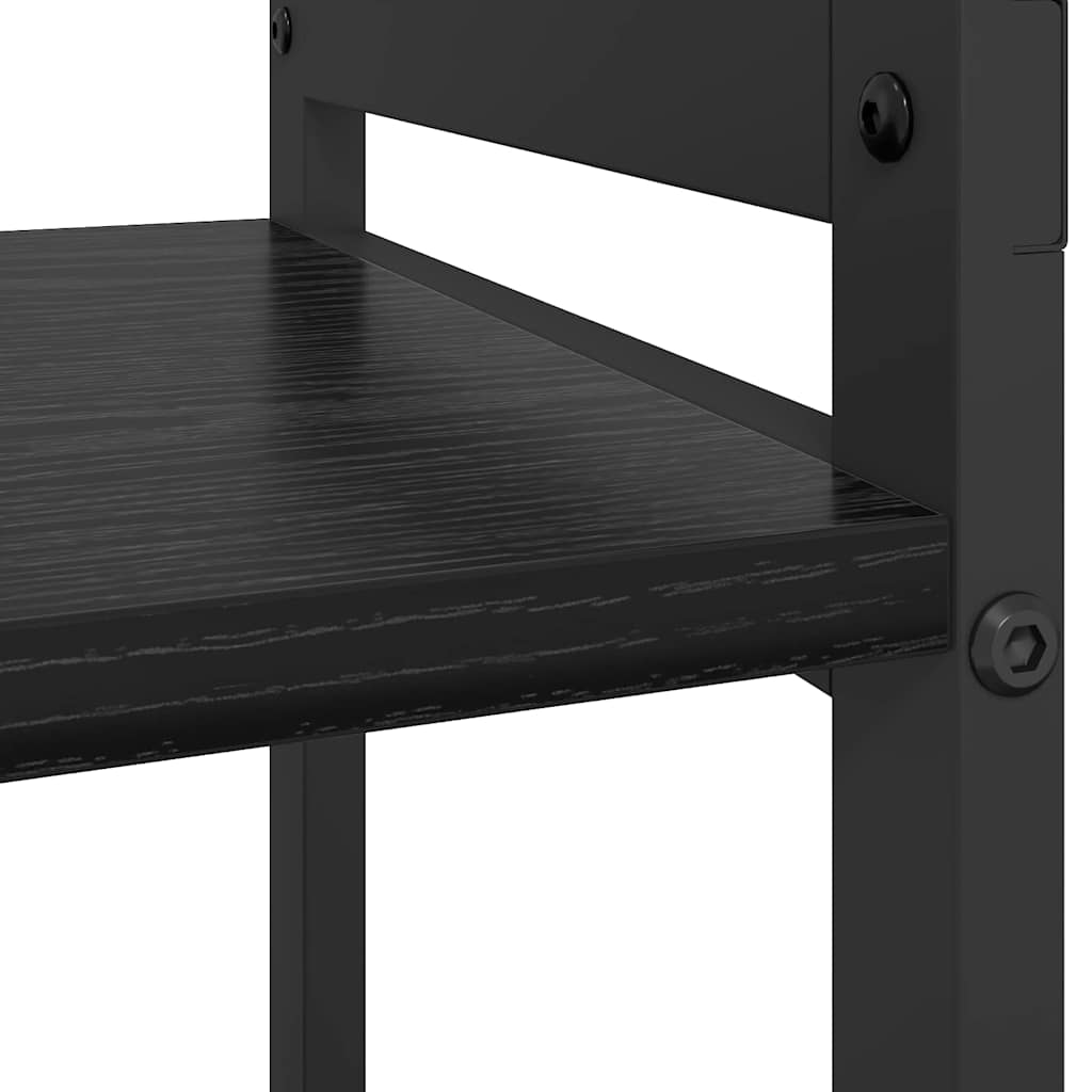 Bücherregal Schwarz Eichen-Optik 80 x 30 x 48,5 cm