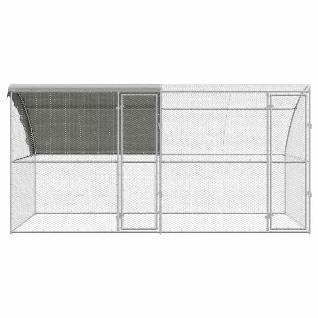 Hühnerkäfig Silber 400 x 200 x 198.5 cm Verzinkter Stahl