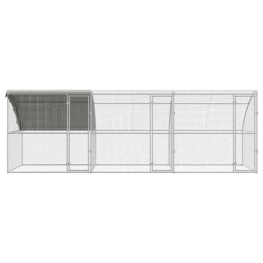 Hühnerkäfig Silber 600 x 200 x 198.5 cm Verzinkter Stahl