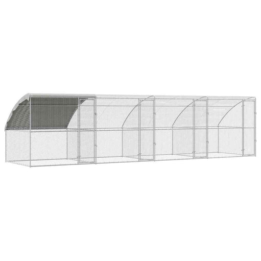 Hühnerkäfig Silber 800 x 200 x 198.5 cm Verzinkter Stahl
