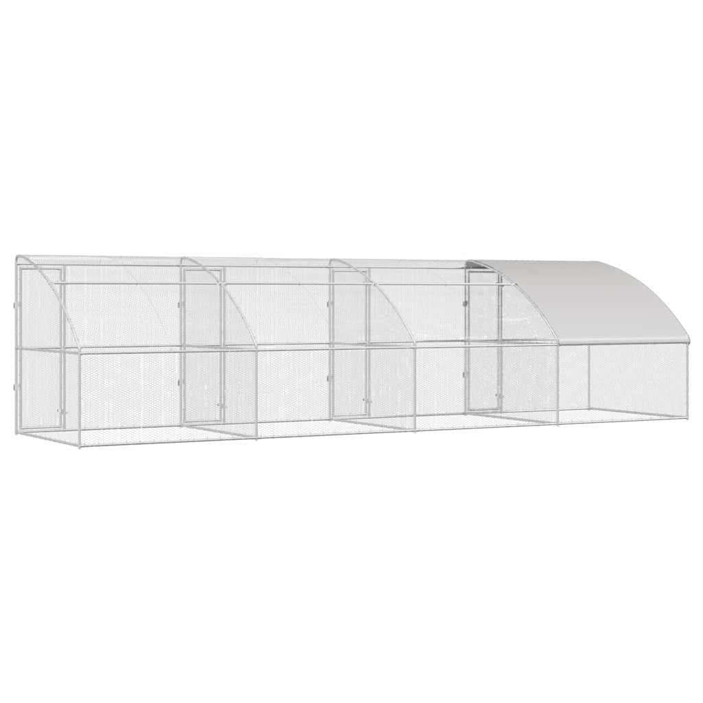 Hühnerkäfig Silber 800 x 200 x 198.5 cm Verzinkter Stahl