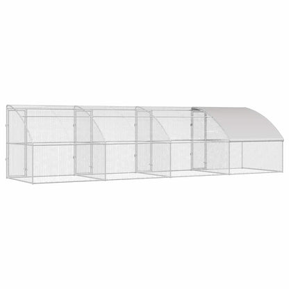 Hühnerkäfig Silber 800 x 200 x 198.5 cm Verzinkter Stahl