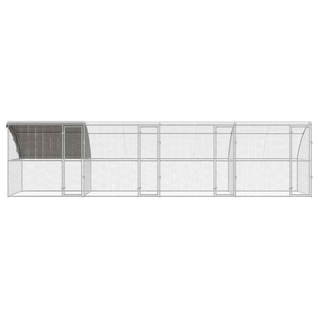 Hühnerkäfig Silber 800 x 200 x 198.5 cm Verzinkter Stahl