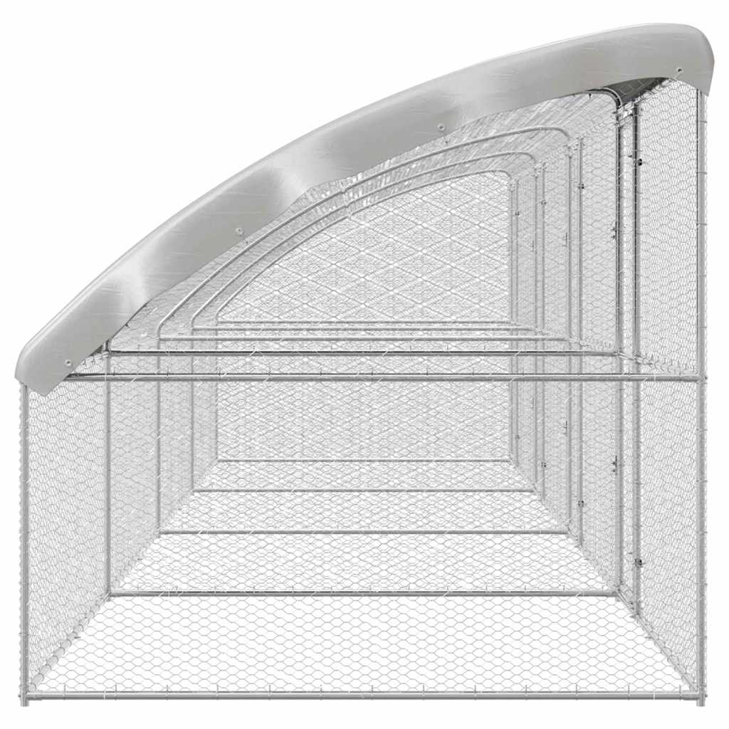 Hühnerkäfig Silber 800 x 200 x 198.5 cm Verzinkter Stahl